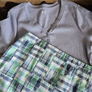 Talbots Womens Blue and Green Plaid Size 16 NWT & Duluth Button Down Shirt Xl